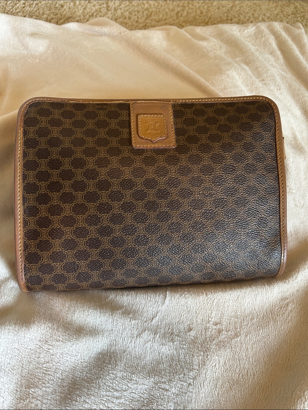 Celine Brown Macadam Clutch Pouch